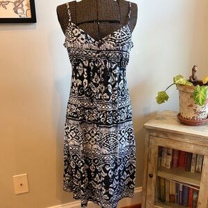Black & White Abstract Southwest Geo Summer Dress by Currants Small Like New